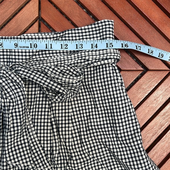 🐼 Anthropologie Cartonnier High Waisted Baggy Gingham Shorts size 10 - Picture 5 of 8